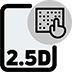 Icon: 2.5D Tactile Graphicwith a hand pointing at a braille page in top right corner